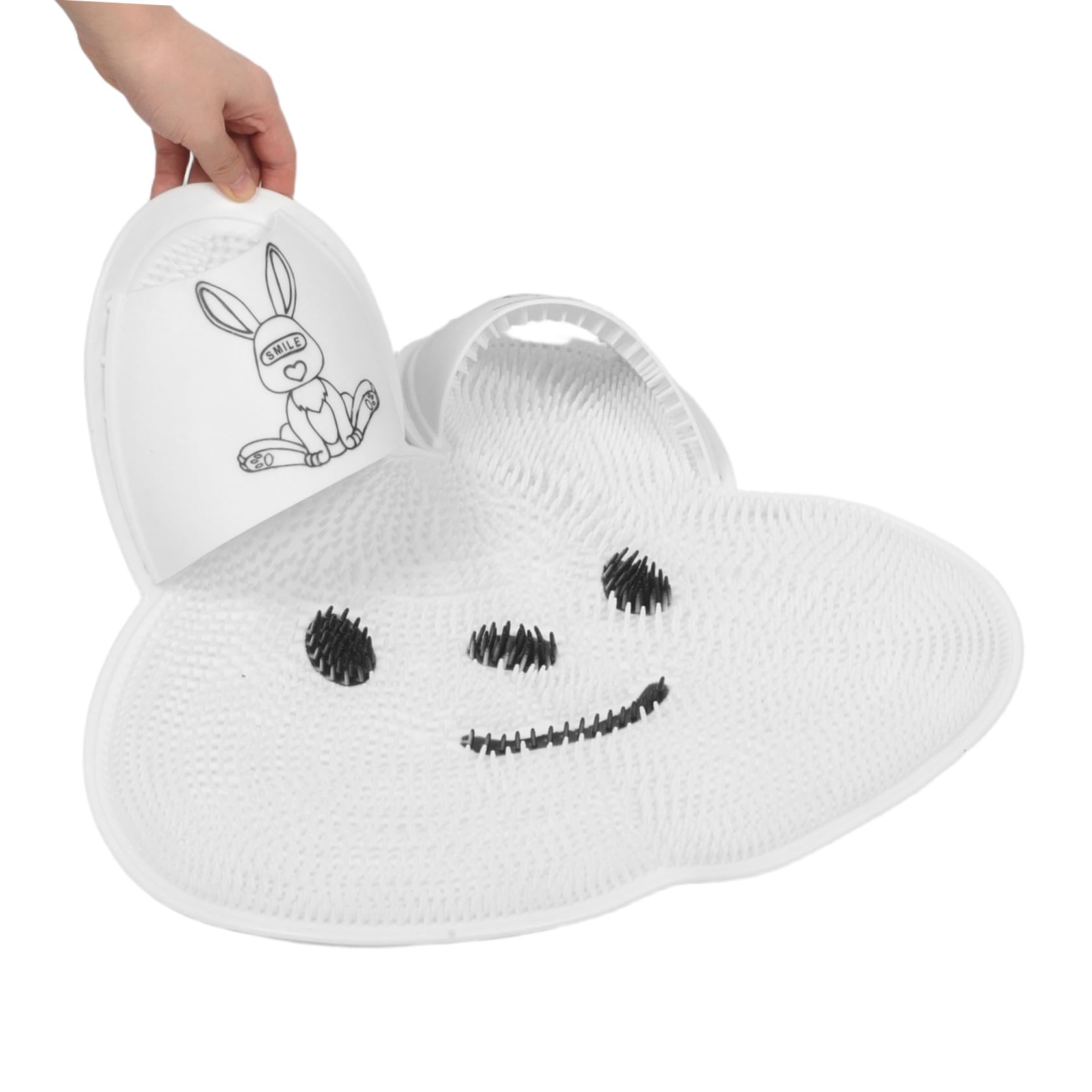 Tappetino Rimuove Antiscivolo Silicone a Forma di in e Bianco Esfoliante Pelle Morta, Massaggio Bagno Piedi per Tutta