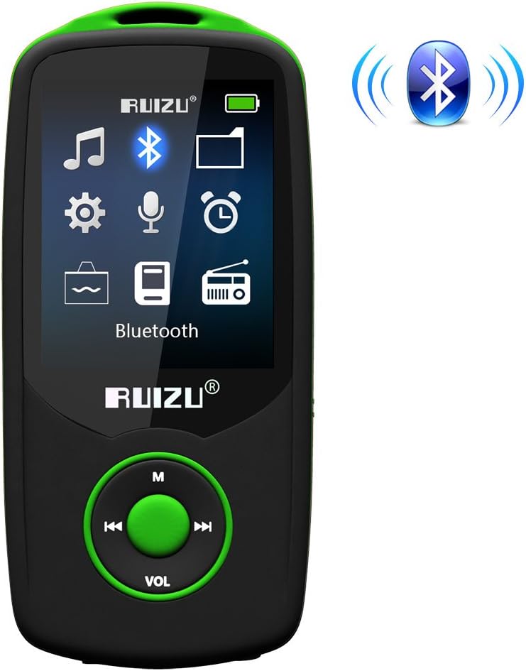 Bluetooth MP3 Player 8GB,1.8 Inch TFT Screen and 3.7V/460mAh Rechargeable Li-battery 48 Hours Playback Time Good Gift for Kids