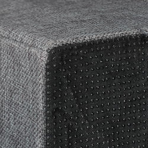 Relaxdays Hundetreppe, 3 Stufen, mit Stauraum, Hunde & Katzen, HxBxT: 39 x 40 x 49 cm, Faltbare Tiertreppe, grau/weiß