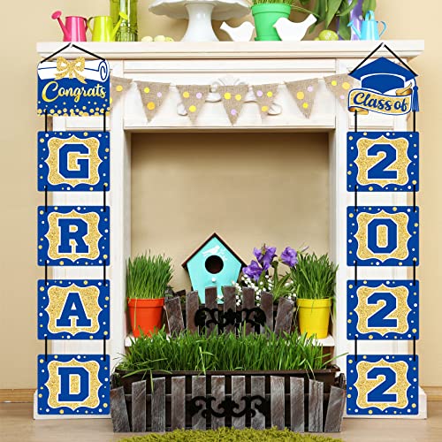 Party Greeting 2022 Graduation Banner Blue Graduation Party Decoration Porch Sign Grad Party Supplies thumb #5