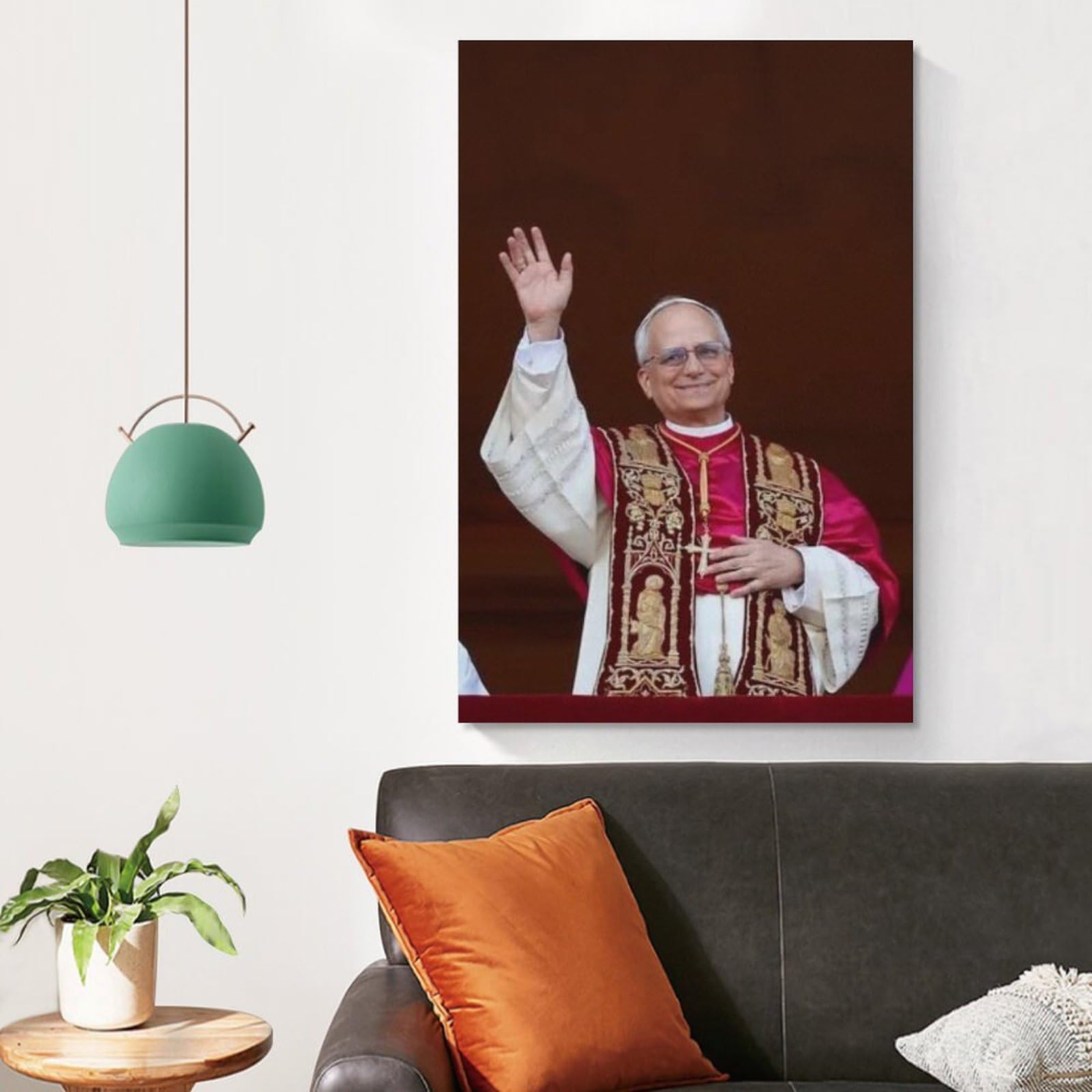 Poster Du Pape Léon XIV - Impression Sur Toile 20x30 Cm - Décoration Murale Moderne - Prêt à Accrocher