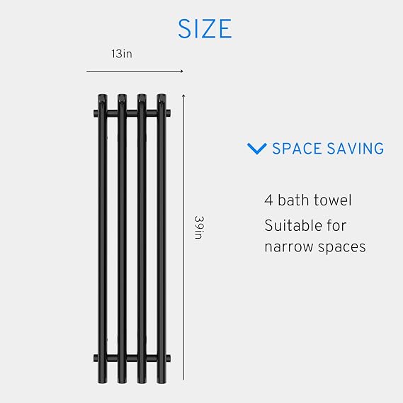 Heated Towel Rack, Towel Warmer with Timer, Wall Mounted hot Towel Warmer Rack for Bathroom, Hardwired or Plug-in Models Vertical Towel Heater1
