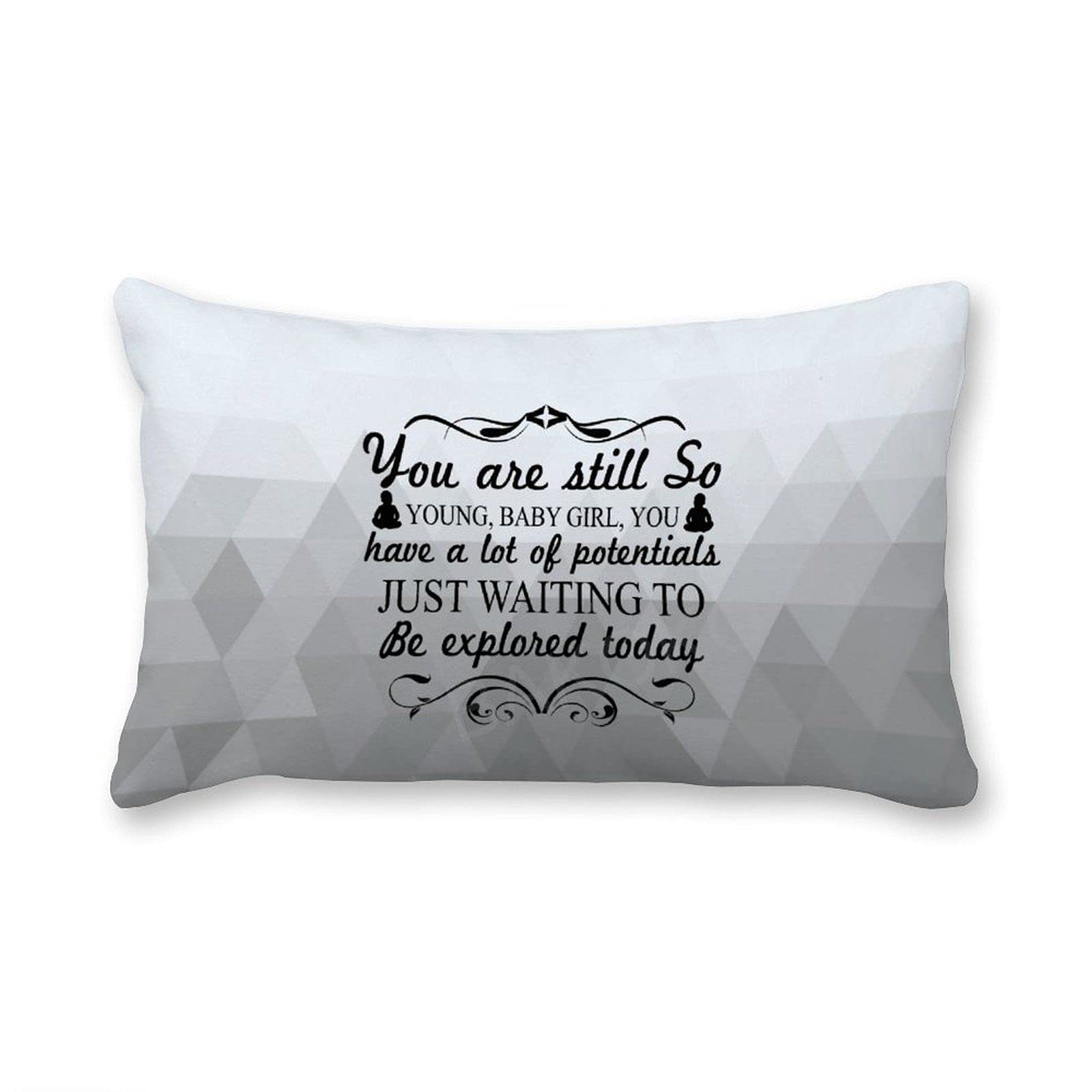 Cotton Canvas Lumbar Pillow Cover You Are still So Young Baby Girl Pillowcase Farmhouse Pillow Cushion Covers with Funny Quote Hidden Zipper Closure Housewarming Gift Home Decor for Bedroom 12x20 Inch