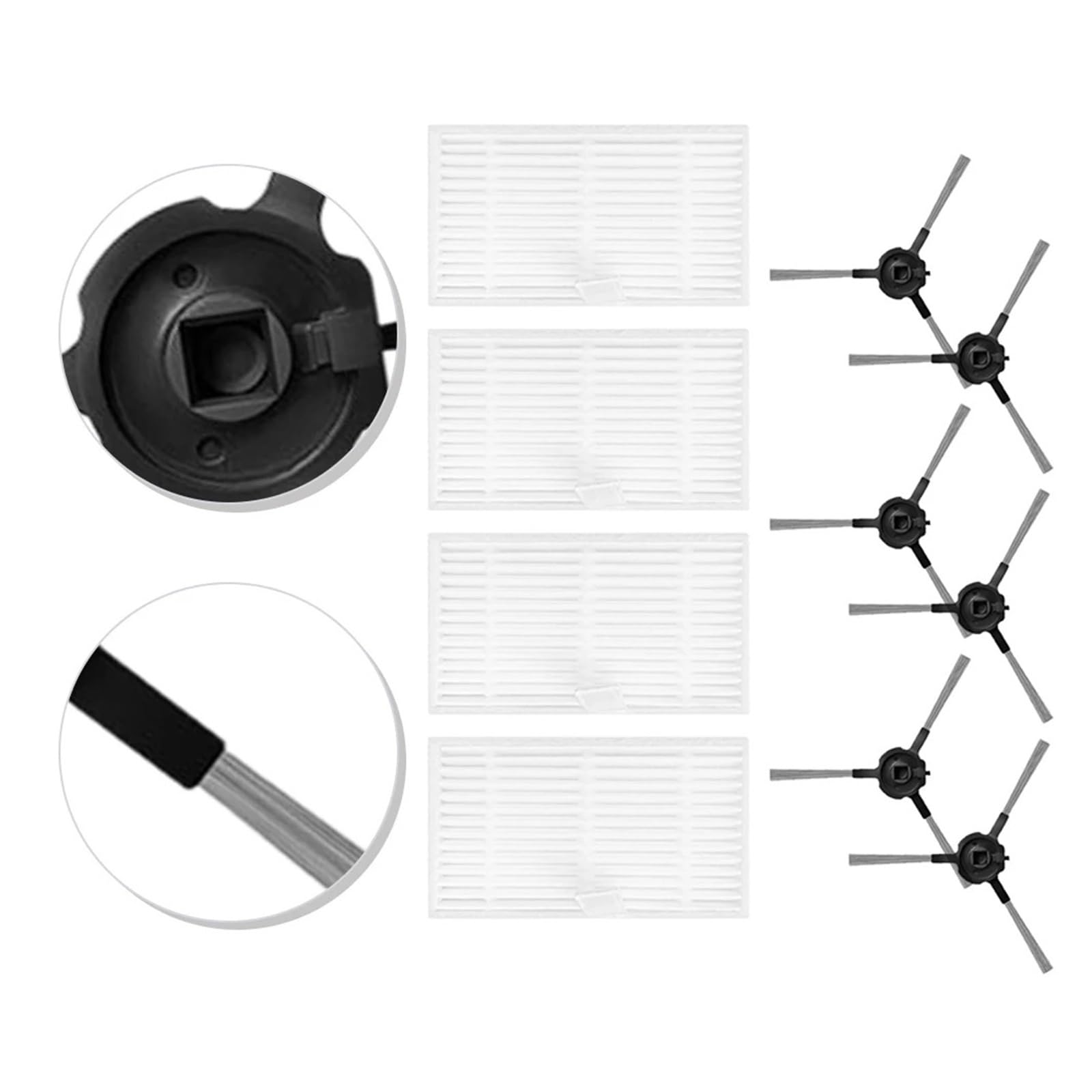 Filtro HEPA de Cepillo Lateral Compatible con Piezas Recambio aspiradora Robot W7 W9 W11 W15