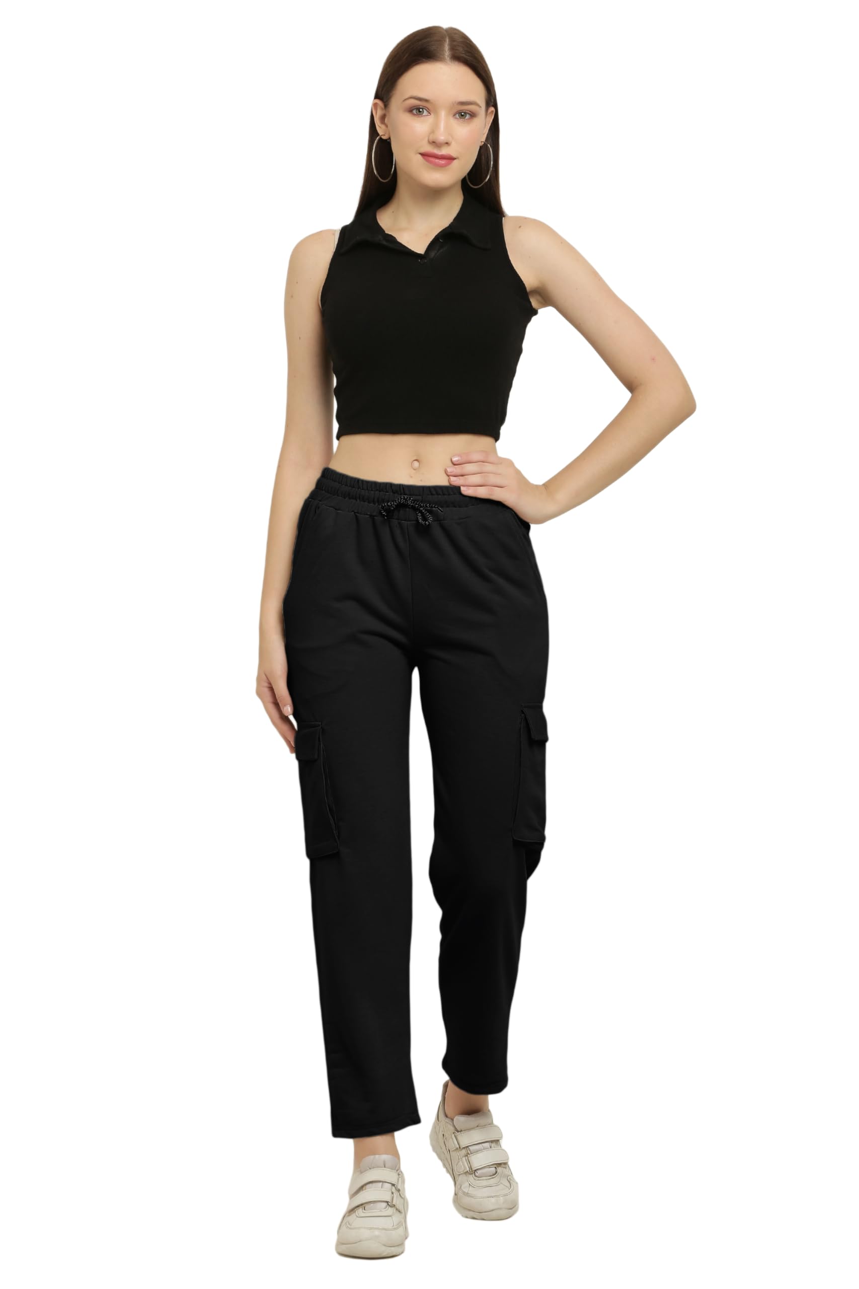 notwild Women's Trousers Joggers Sweatpants Water Resistant Walking Hiking Pants Lounge Athletic Workout Sports Trousers with Side Cargo Pockets-picture-16