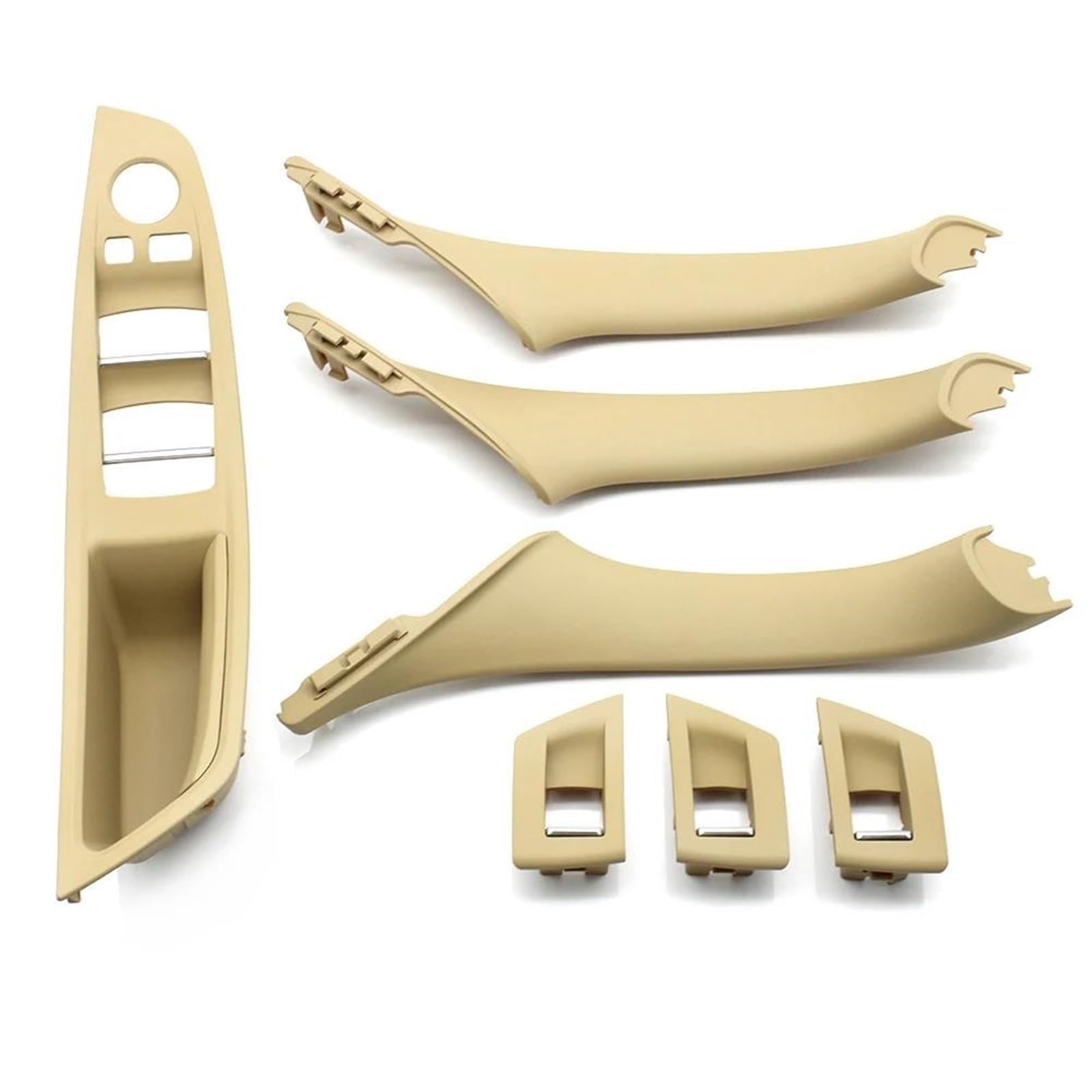 YUEYZHK LHD RHD Car Interior Door Armrest Inside Pull Handle Set for BMW 5 Series F10 F11 523i 525i 528i 530i(LHD Beige1)