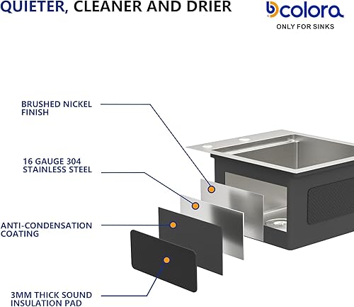 Miniatura 7 de Dcolora Fregadero de barra desplegable de 13 x 15 x 9 pulgadas, estación de trabajo con accesorios, acero inoxidable 304 cepillado, resistente 16
