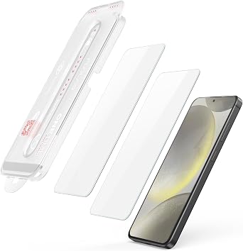 FLOLAB NanoArmour ONETIME for Samsung Galaxy S25 / S24 Case Friendly Screen Protector Tempered Glass 2 Pack, Fingerprint ID Compatible,Durable, Dust Free, Easy to Install