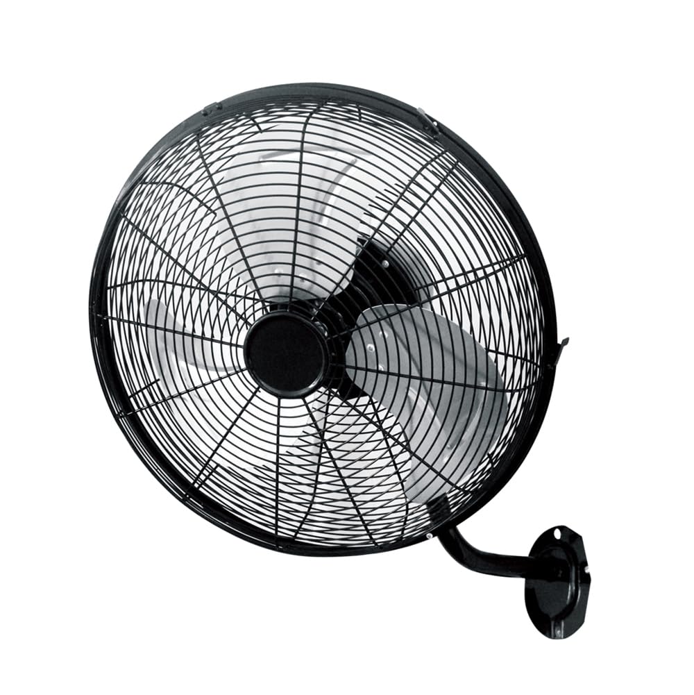Ventilatore da parete Reef 120w Nero/argento 50d 3 velocità regolabile e oscillante