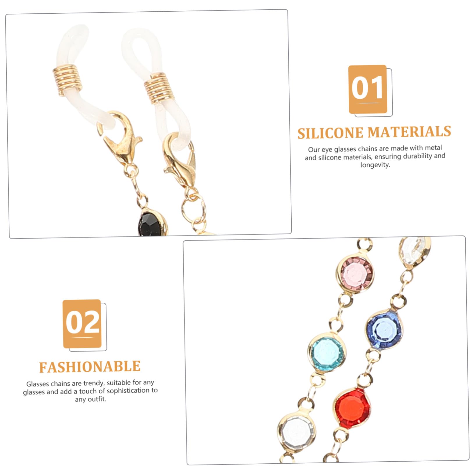 Beaupretty 4 Set Corda Per Occhiali Accessori Occhiali Da Sole Moda Catenella Per Occhiali Appesa Al Collo Cinghie Di Catena Di Occhiali Catenelle Per Occhiali Metallo 2 Pezzi*4