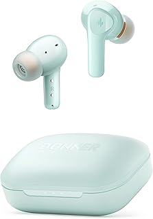 Donner Noise Cancelling Wireless Earbuds, Bluetooth 5.2 Earphones with 4 Mic Clear Calls, 12mm Drivers, App for Custom EQ, 32H Playtime, Fast Charging, Transparency - Dobuds ONE, Pea Green