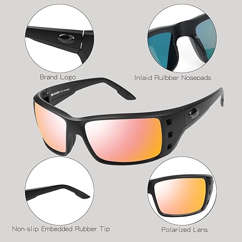 Miniatura 9 de Gafas de sol deportivas polarizadas para hombres y mujeres, ciclismo, conducción, pesca, gafas de sol cuadradas 100% de protección