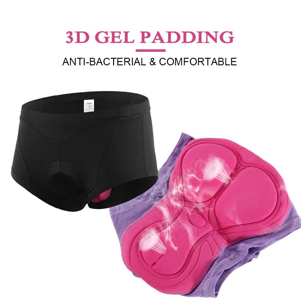 Femmes Sous-Vêtements de Vélo 3D Gel Rembourré, Slips VTT Cyclisme, Shorts