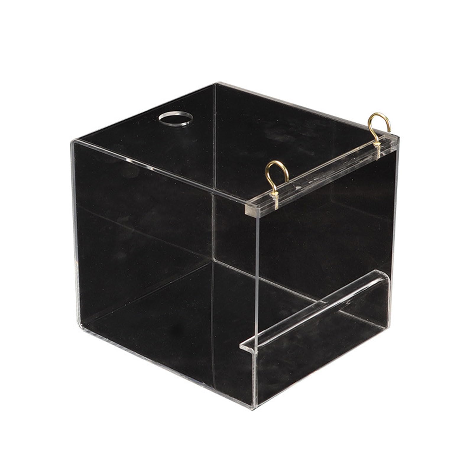 Bain pour perroquet anti-éclaboussures en acrylique transparent avec perchoir de cage