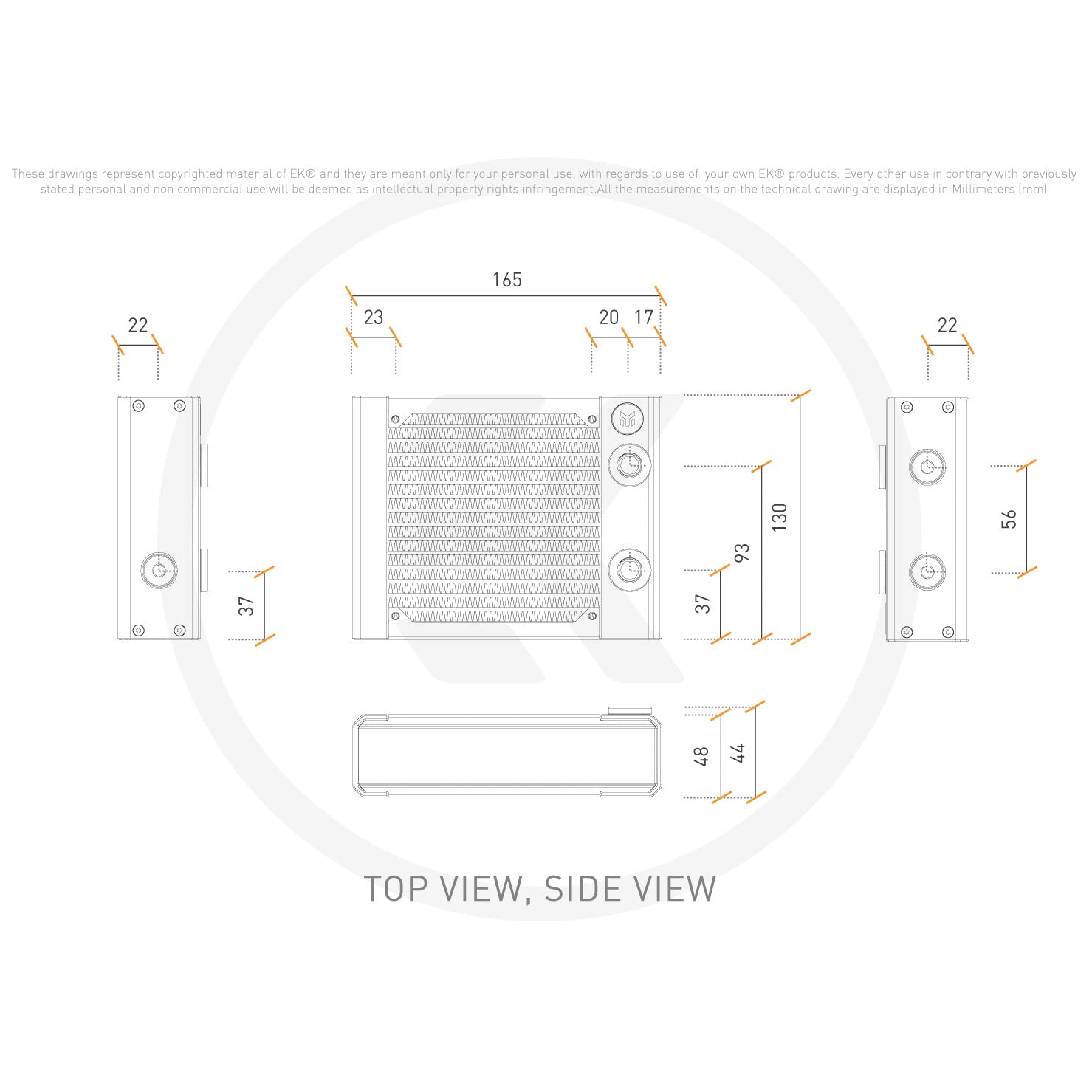 EKWB EK-Quantum Surface P120M Radiator, Single, White
