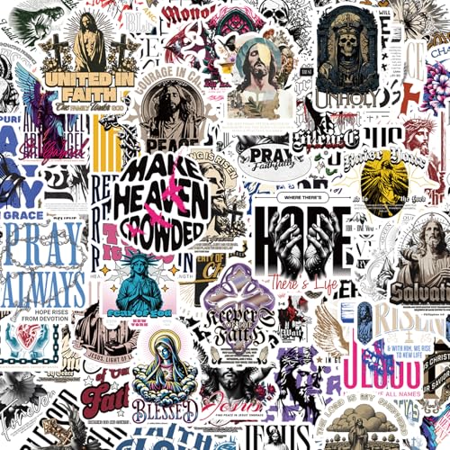 Thrist Prayer Board Supplies Stickers - 100PCS Modern Religious Christian Jesus Stickers for Teens Adults Bible Verse Prayer Board Gifts Sticker for Water Bottle Laptop Guitar Luggage
