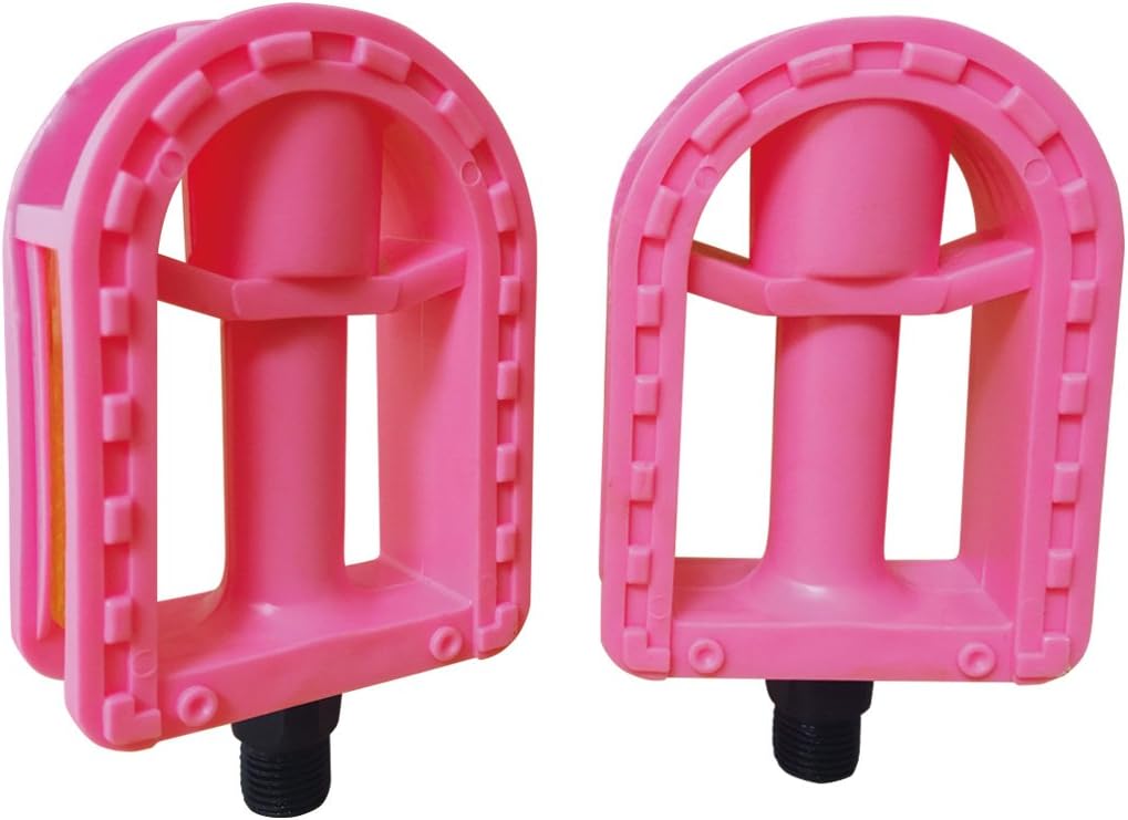 Kid's Bike Pedal 1/2-Inch Bike Pedals 1 Pair Kids Spindle Pedals Resin 12‘’ 14‘’ (Pink,Blue)