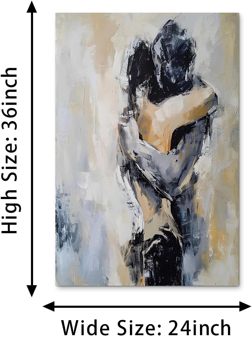 Novatique Sexy Canvas Wall Art Sexy Couples Wall Decor Abstract Woman and Man Body Print Black and White Bathroom Decor Sexy Art Nude Poster for Bathroom Bedroom, 24 x 36inch