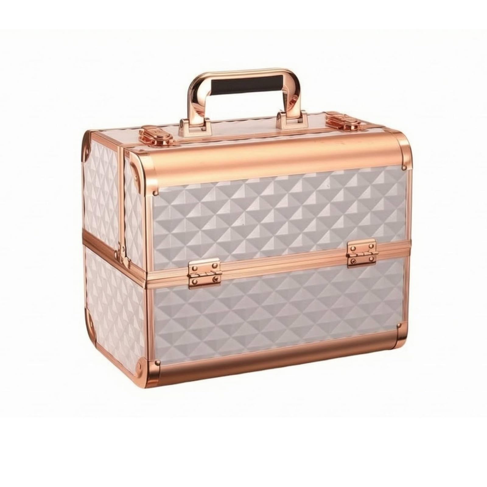 Valigetta Trucco Professionale Valigia Cosmetica Organizer Beauty Box Porta Trucchi con Struttura Solida in Lega di Alluminio E Protezioni Angolari, style to 6