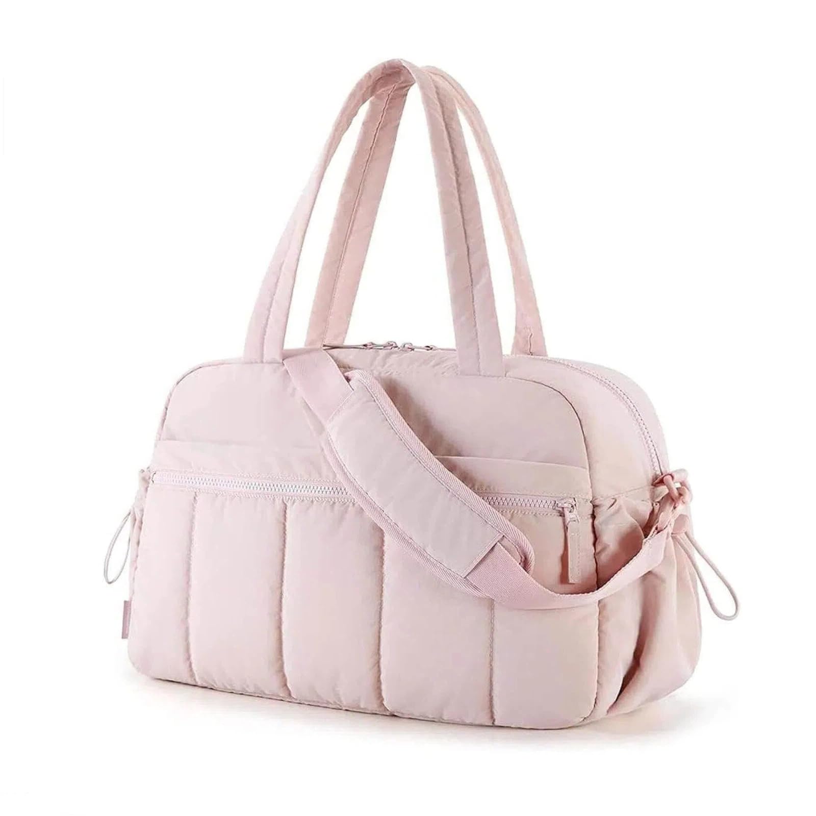 24L Women Gym Bag Travel Duffle Bags with Trolley Sleeves, Underseat Cabin Bag for EasyJet, Small Overnight Weekend Holdall with Wet Pocket for Women Pink