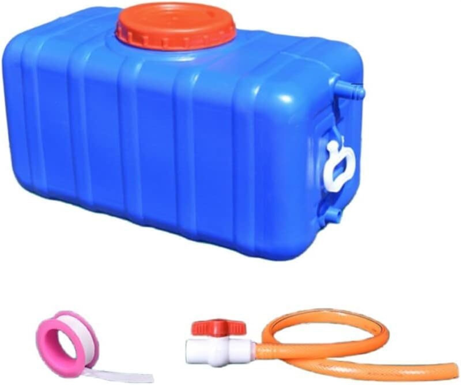 Plastic Water Tank， Emergency Water Storage Containers, Portable Camping with Faucet Camping Bucke,Camping & Hiking(Blu,340L)