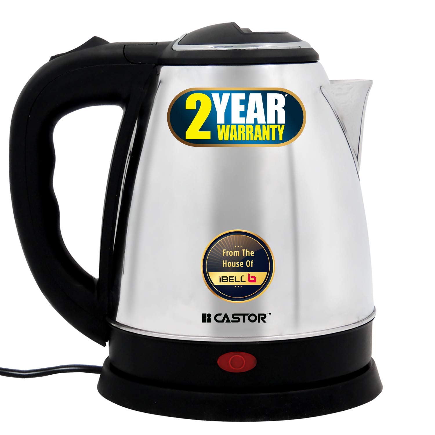 iBELL Castor CTEK15M Premium 1.5 Litre Stainless Steel Electric Kettle,1500 watts Auto Cut-Off Feature,Silver