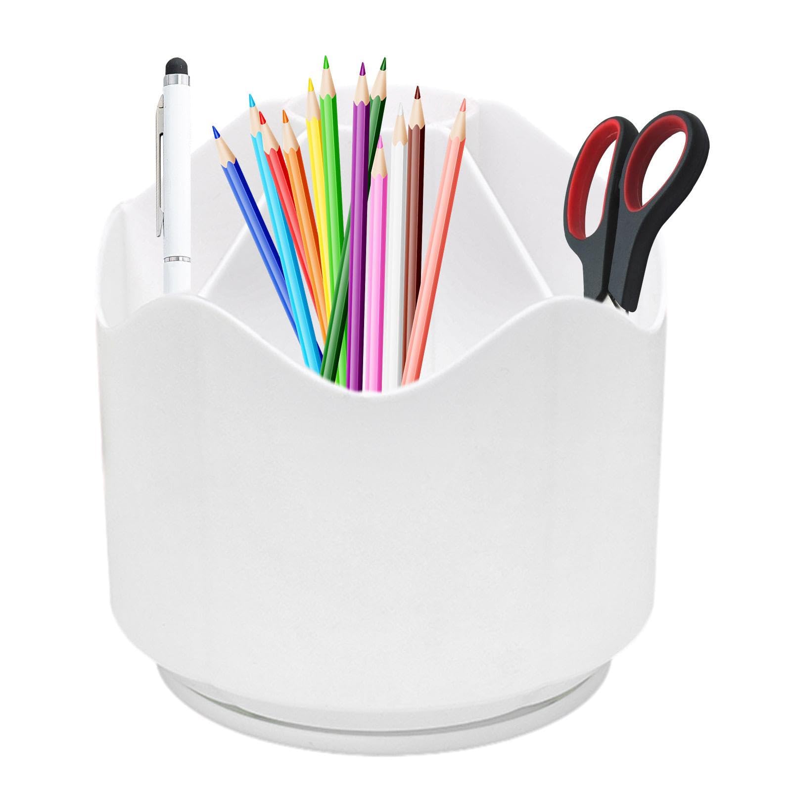 Dirfuny Rotating Pencil Holder | Rotating Desktop Pot - Portable Desk Stationary Organizer, Desktop Makeup Brushed Organizer for Home, Desk, School,