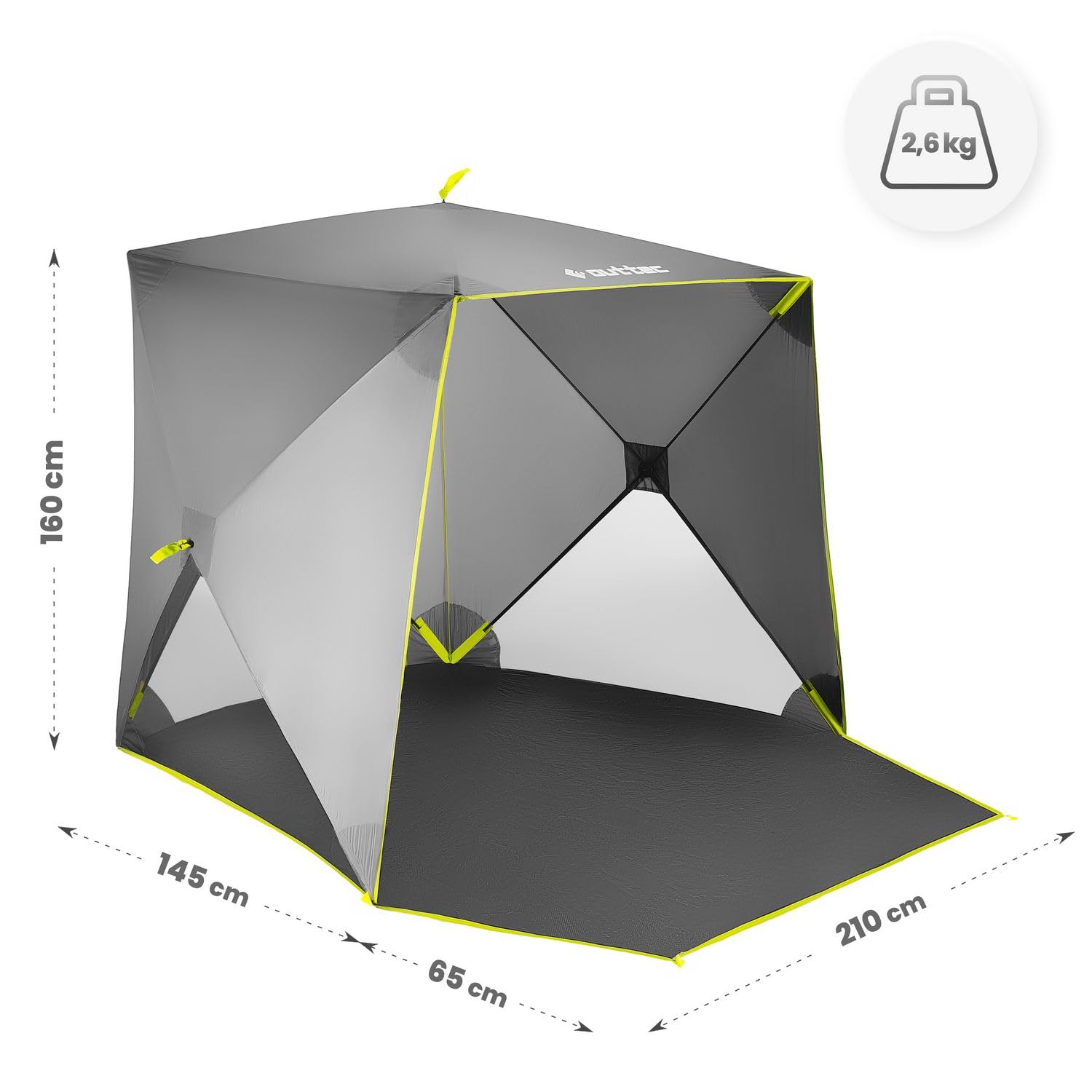 Angelzelt 210x210x160 cm Wasserdicht, Schnellaufbau Wurfzelt mit Quick-Set-System, UV30+ Sonnenschutz, 360° Belüftung, Leicht, Kompakt, Stabil, Camping & Angel Zubehör Shade Camp