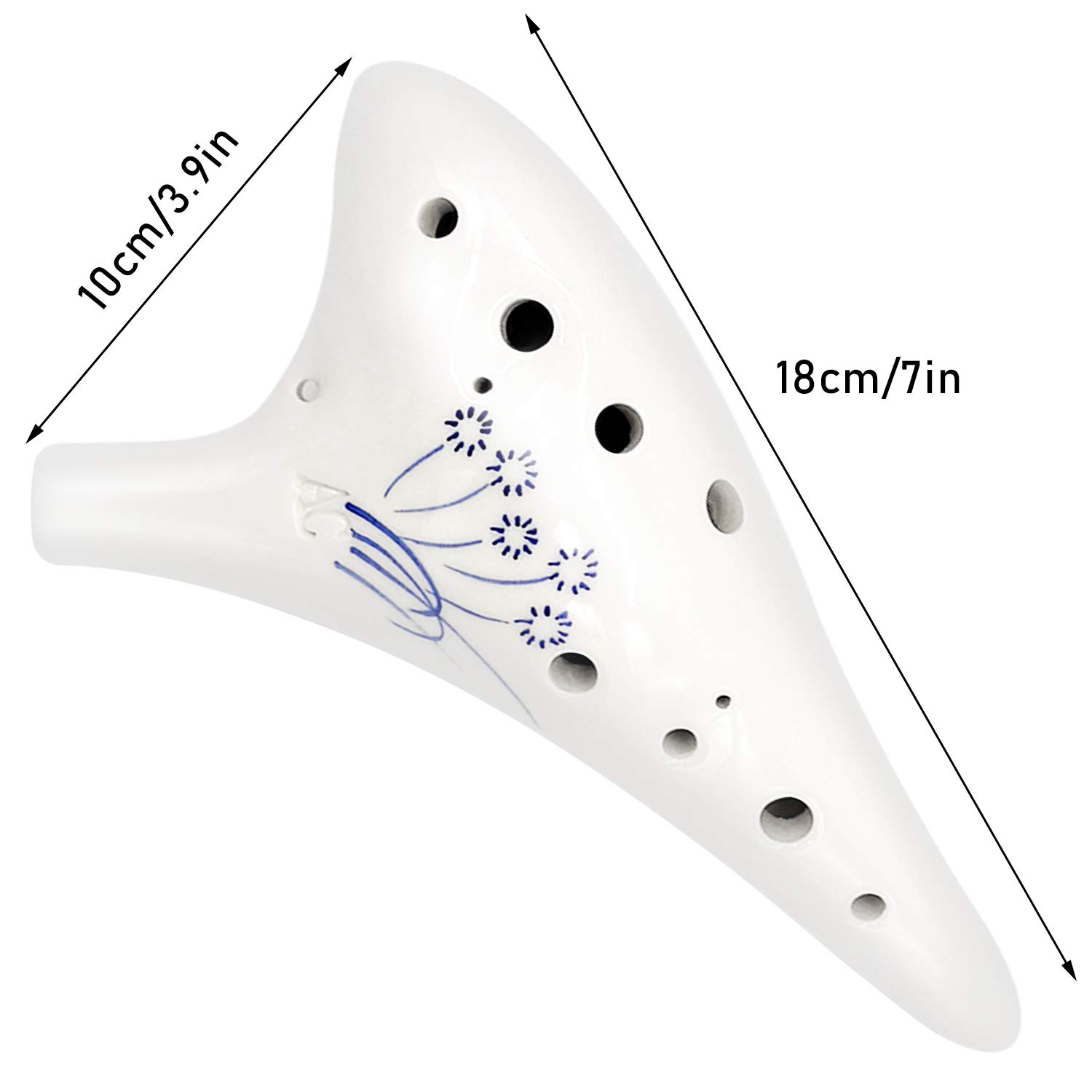 Cisolen Ocarina Alto C 12 Hole Ocarina Ceramic Ocarina Instrument Easy