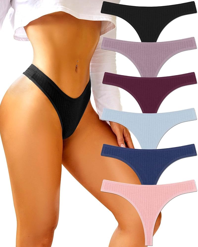 BeReady 6er Pack String Tanga Damen Set Baumwoll Unterhosen Sexy Unterwäsche für Frau Sexy Slip for Women Dessous Thong Panties Mehrpack S-XL