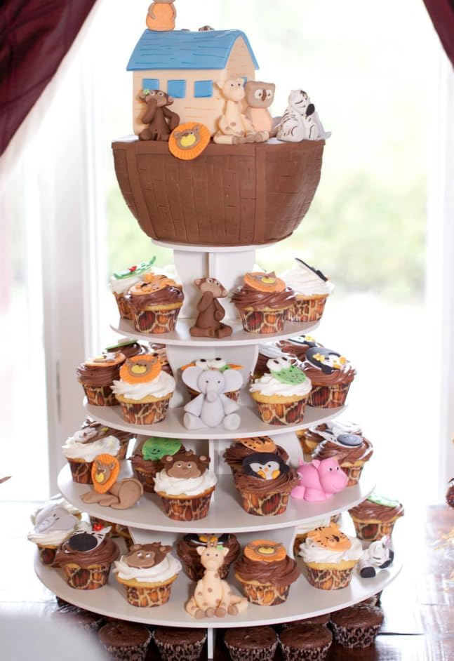 5-Tier White Round Cupcake Display Stand – Reusable Adjustable Dessert Tower for 70–90 Cupcakes – Event Cake Holder for Weddings, Birthdays, Parties, and Celebrations, Gift For LaborDay