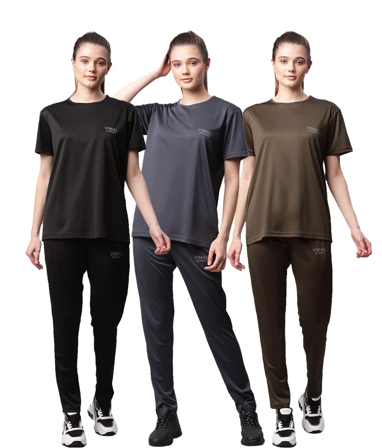 Mack Jonney Dryfit Lycra Solid Tracksuit Co-ord Sets for Women (Pack of 3)-DRYFIT_T_D10_BLK_GRY_L.GRY_006-P-picture-14