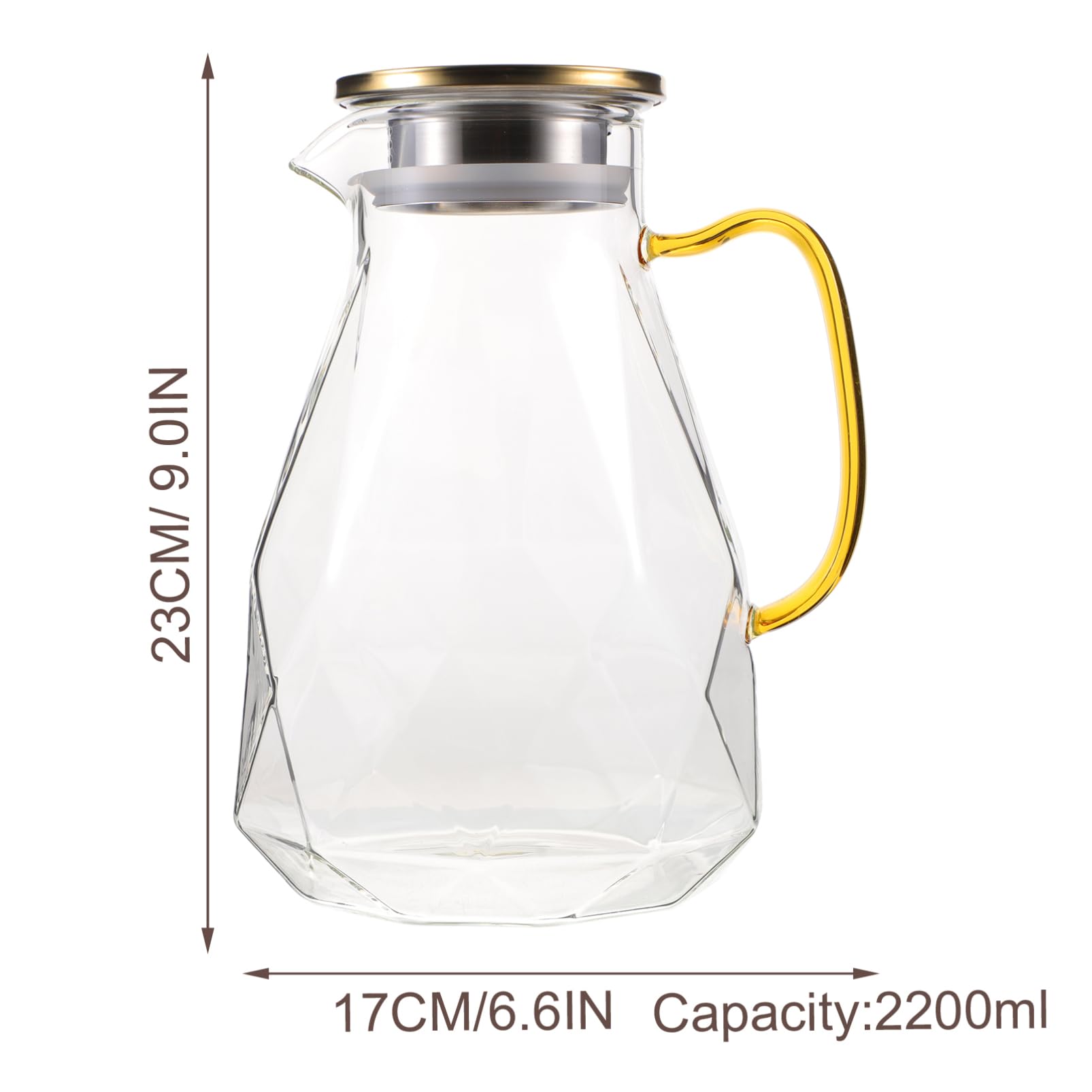 Jarra de Agua Diamante 2200ml de Acero Inoxidable para Hotel | Capacidad Amplia, Incluye Cepillo de Limpieza, Uso para Preparación de Té