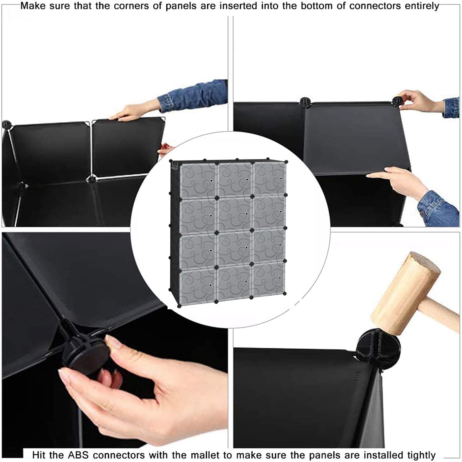 Fujampe 12 Cube Storage Organizer 14x14 inch DIY Closet Storage