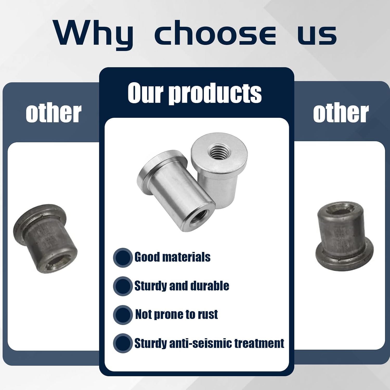 (10 Packs) 1/2"-20 Thread Extended Barrel Weld-On Nut, Low Carbon Steel Chassis Mounting Fastener