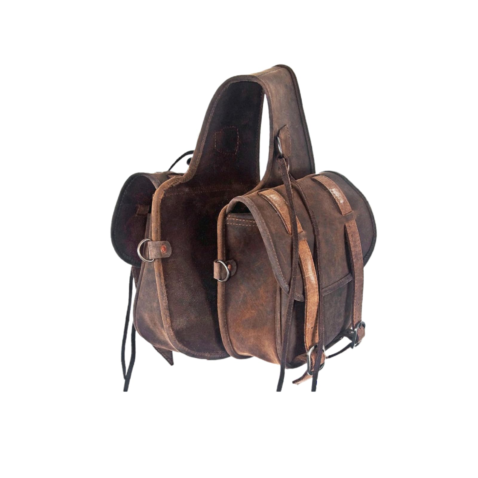 Western Horse Leather Saddle Bag Heavy Duty Traditional Trail Ride | Saddle Bag | Horse Saddle Bag | Western Saddle Bag | Leather Saddle Bags for Horses (Color-07)
