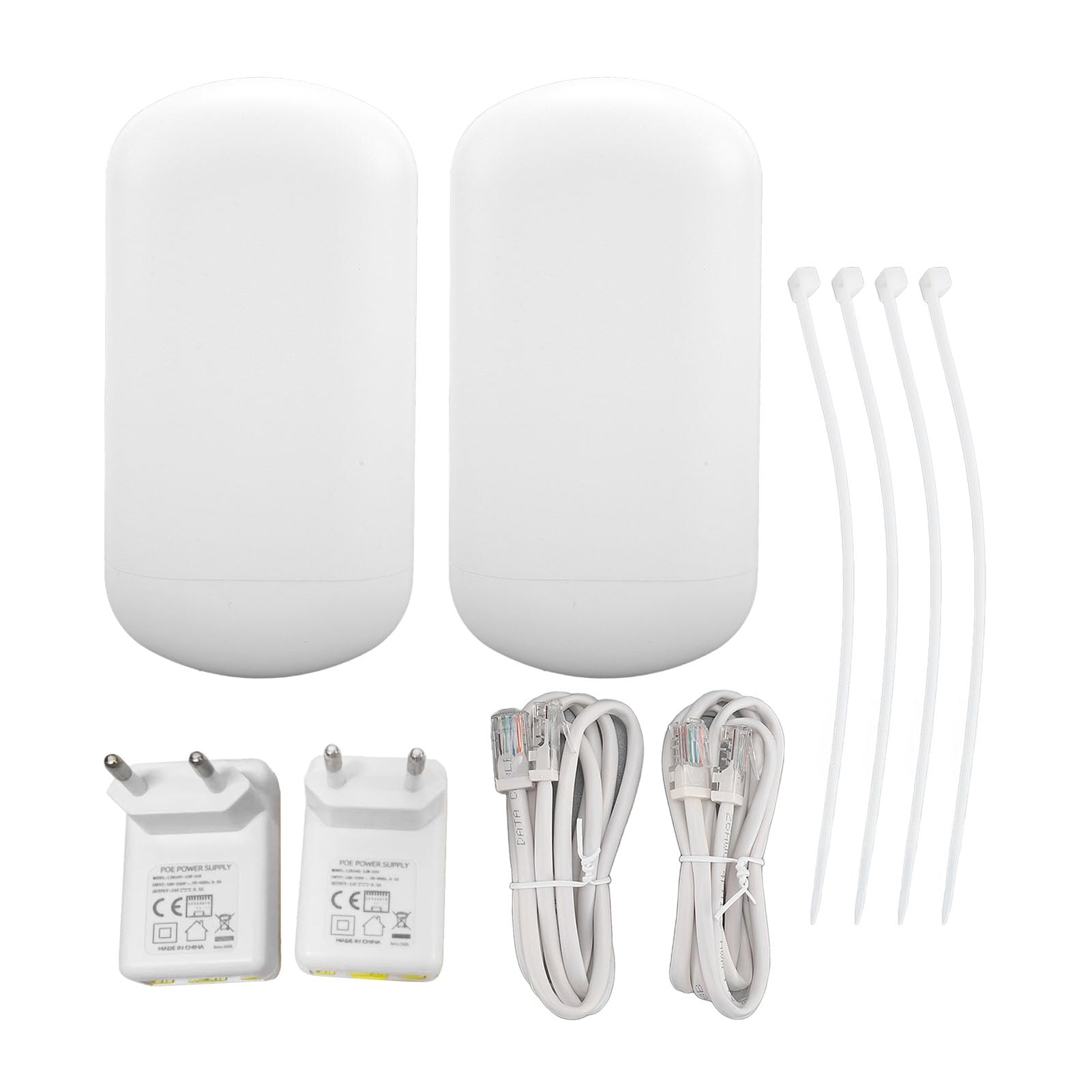 Pont sans Fil WiFi 5,8 GHz, Pont sans Fil Point à Point CPE Extérieur, Longue Portée jusqu'à 1,5 Km, étanche IP65, Pont sans Fil avec Adaptateur PoE 24 V et Antenne à Gain élevé