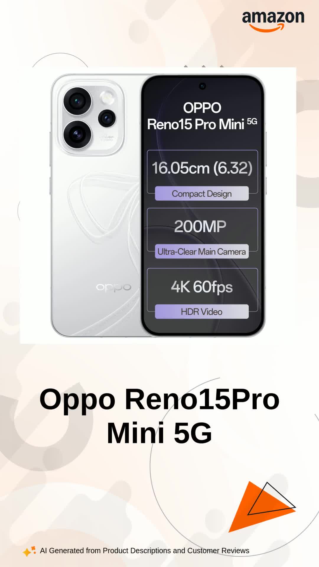 Oppo Reno15Pro mini 5G (Glacier White, 12GB RAM, 256GB Storage