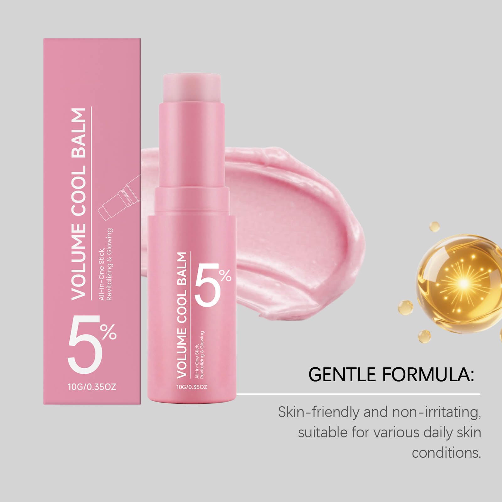 PDRNs Pink Collagen Volume Multi Balm Stick - Penna anti-rughe e idratante per viso, labbra, occhi, collo, base trucco, nutre intensamente per una pelle liscia e dall'aspetto sano