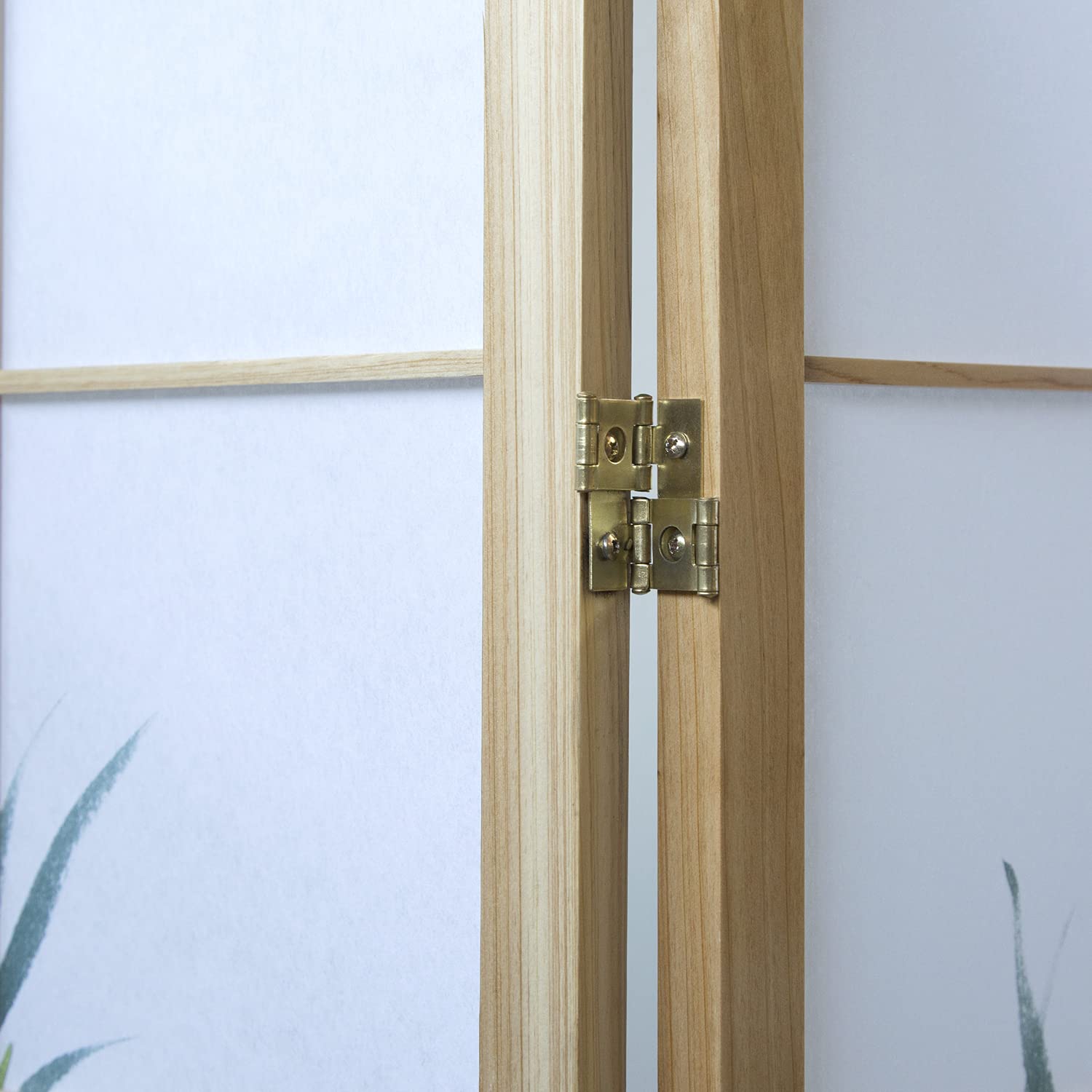 Homestyle4u 4 pan Pliante modèle de cloison - cloison Bois Shoji en Blanc avec des Fleurs de Cerisier - Salle écran