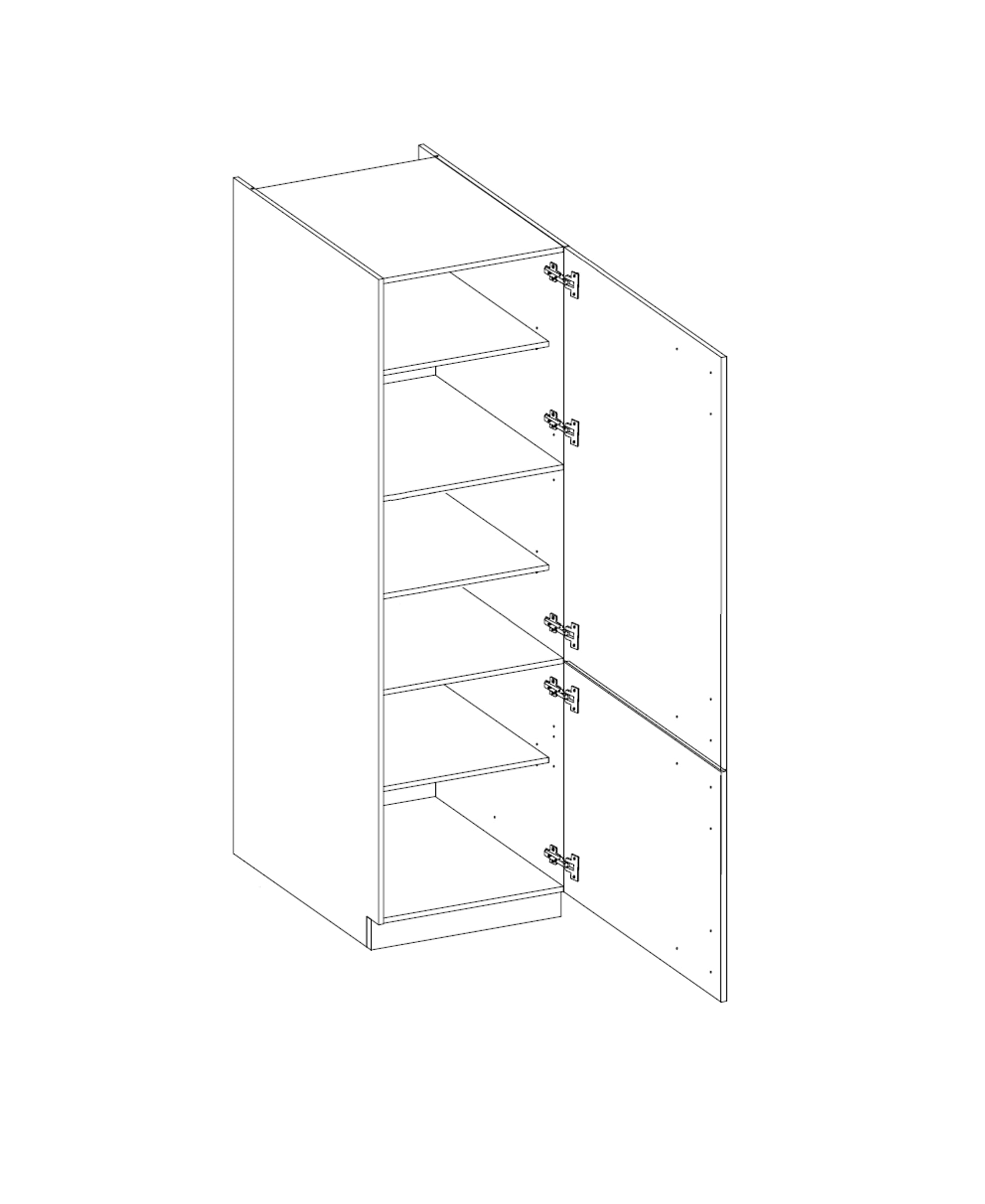 Kuechen-preisbombe Vigo Hochschrank 40 Eiche Lancelot Weiß Hochglanz Küchenzeile Küchenblock Küche