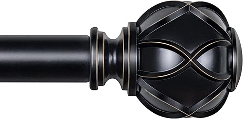 Miniatura 21 de KAMANINA - Cortineros para ventanas de 72 a 144 pulgadas (6-12 pies) de largo, cortinero resistente decorativo, ajustable, de 7/8 de pulgada con