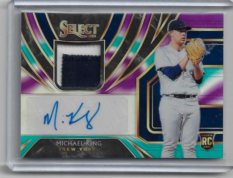 Michael King Autographed & Serial Numbered #14/49 RPA Purple Parallel Rookie Jersey Auto Game Used Jersey relic Memorabilia Prizm Collectible Baseball Card - 2020 Select Baseball Card #RJA-MK (Yankees)