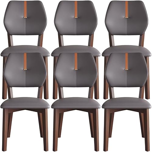 Miniatura 20 de YVYKFZD Juego de sillas de comedor de madera maciza, silla de comedor de cuero, sillas de cocina sin brazos con respaldo, silla tapizada para sala