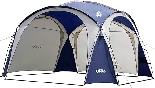 Miniatura 9 de Tienda de campaña grande con toldo de playa UPF 50+ de 12 x 12 pies, impermeable y resistente a la lluvia, refugio solar para 8 a 10 personas con 2