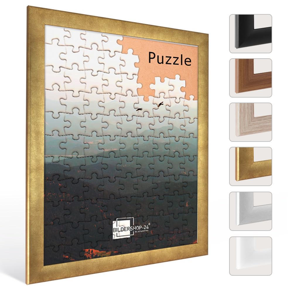 Bildershop-24 Puzzlerahmen Corona Blattgold 47,8x69cm 69x47,8cm (ca. 1000 Teile) ANTIREFLEX Entspiegelt