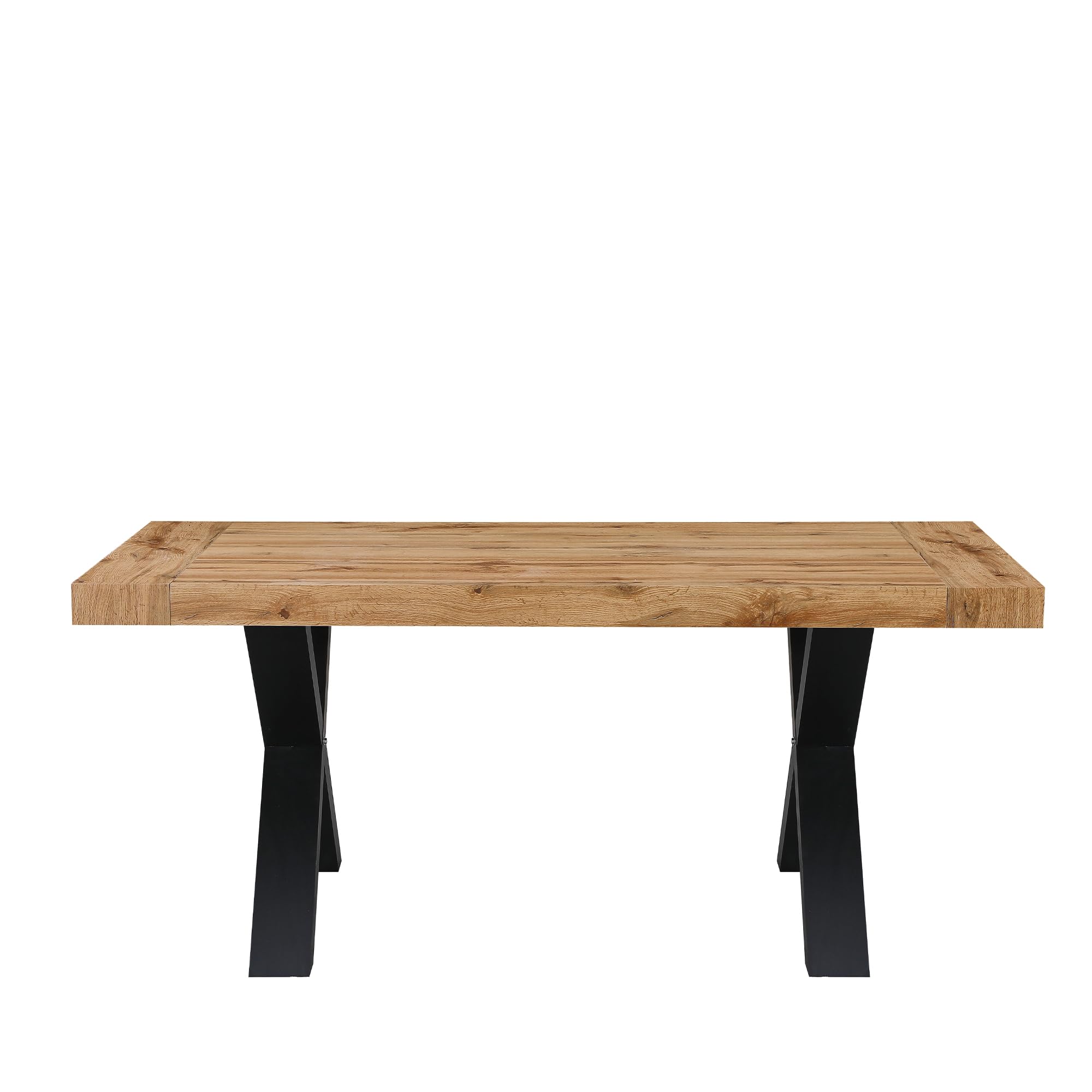 Cribel Tavolo Xilon New Allungabile 180 x 90 x 75 cm in Rovere con Gambe Nere | Tavolo da Pranzo Moderno in Legno e Ferro per Cucina, Soggiorno o Sala Riunioni