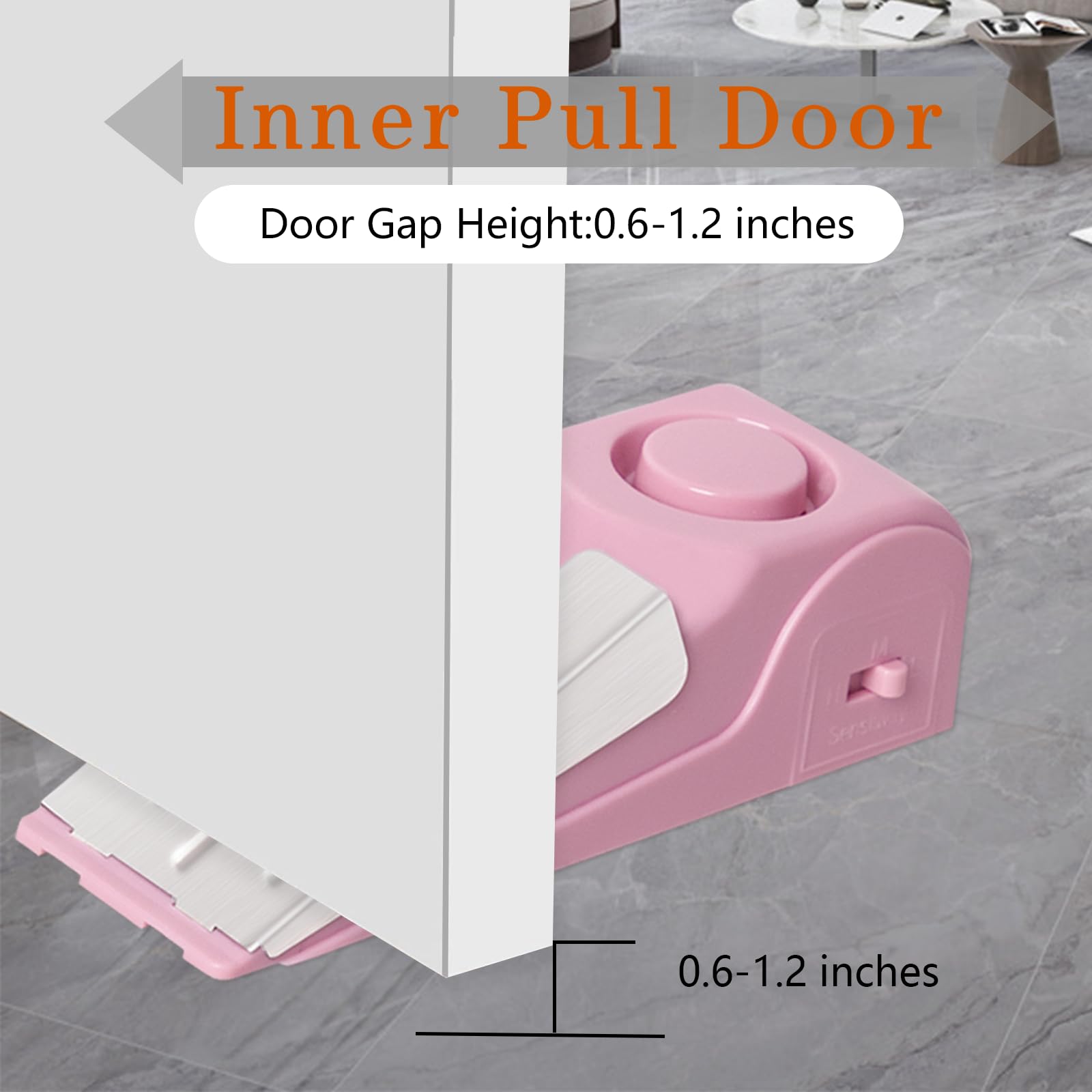 HNHMT Tragbarer Türstopper-Alarm, Türstopper mit 120 dB lautem Sicherheitsalarm, Reisetür, Türstopper, Keilsensoren, Sicherheitsvorrichtungen für Reisen, Wohnung, Hotel und Zuhause, Rosa, 2 Stück