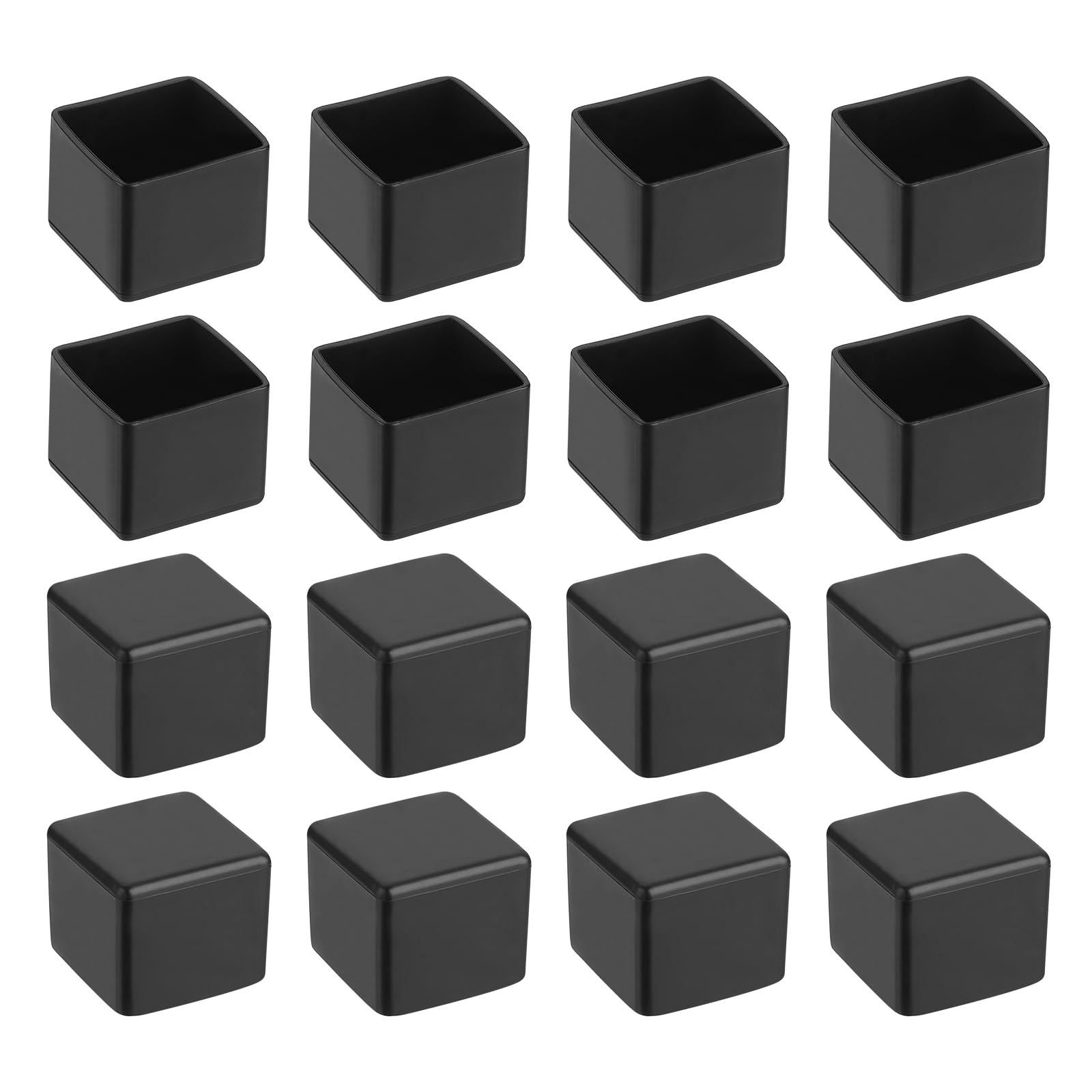 uxcell 20Pcs Square Chair Leg Floor Protectors, 1-1/6" x 1-1/6" PVC Table Chair Leg Cover to Protect Wood Tile Floors Pads Furniture Leg Caps Non-Slip