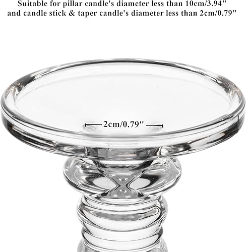 Miniatura 5 de NUPTIO 2 portavelas de cristal, portavelas cónico de cristal, decoración de boda, centros de mesa para mesa de comedor, portavelas cónicos para sala